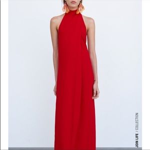 ZARA red halter dress
